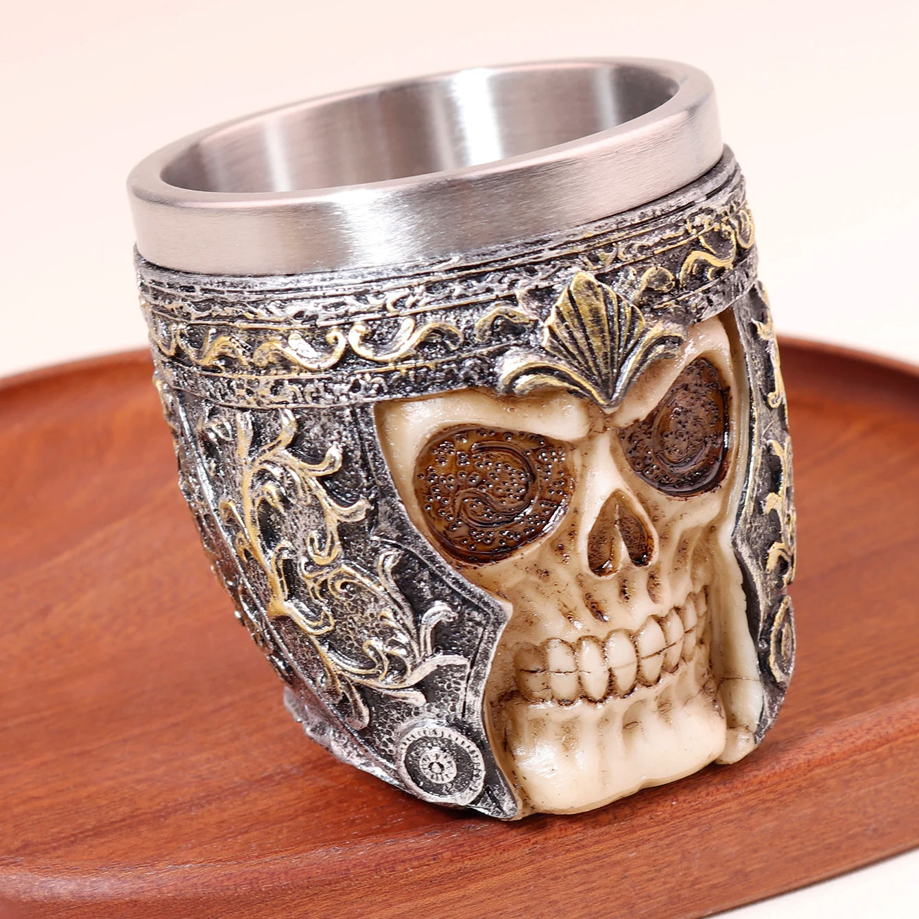 Stainless steel shaving soap bowl 1/3pcs, mug skull，Special for real hair wigs
