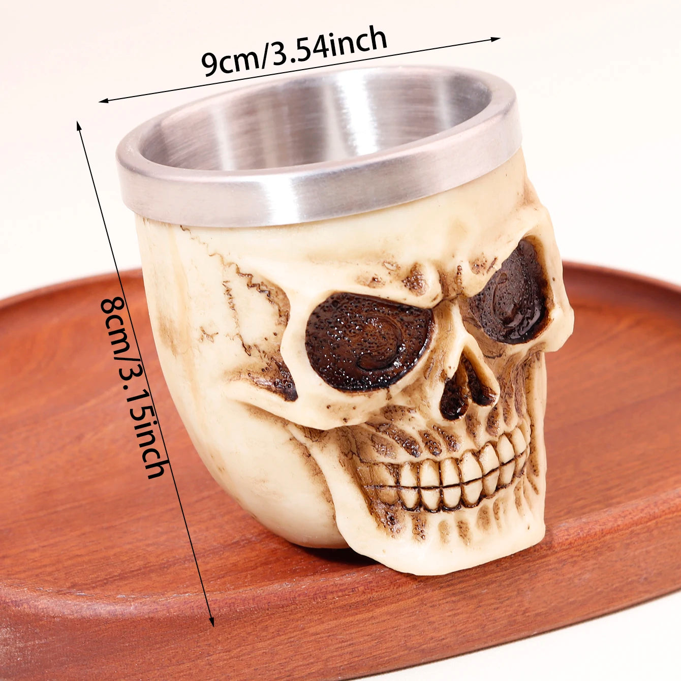 Stainless steel shaving soap bowl 1/3pcs, mug skull，Special for real hair wigs