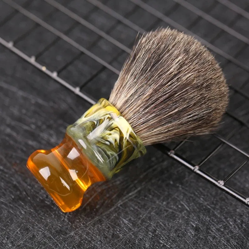 YAQI 100% Pure Badger Hair Resin Handle Wet Shaving Brush 24MM Sagrada Familia Portable Travel Cleaning Tools And Shaving Soap