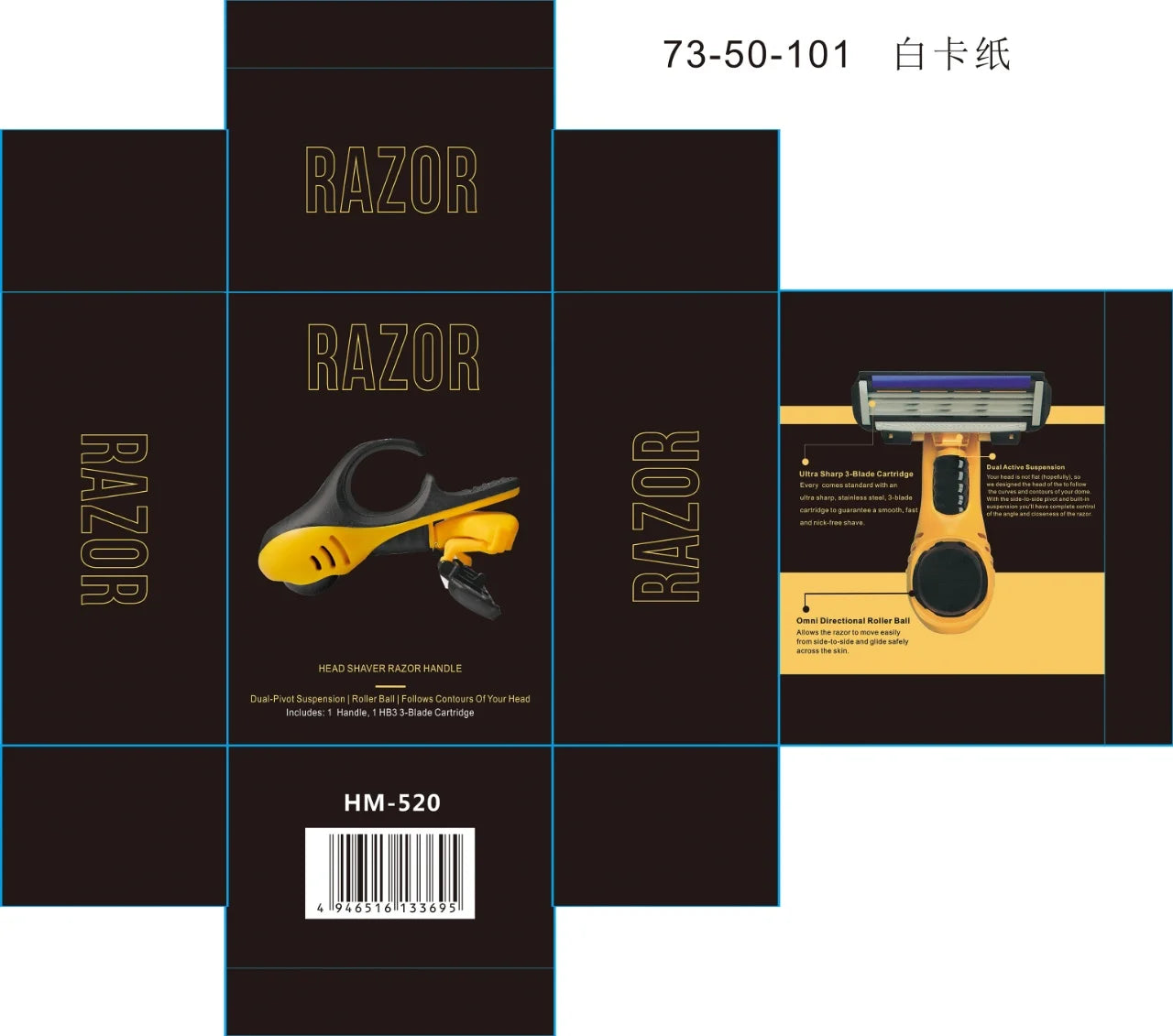 Professional Manual Head Shaving Razor - Bald Head Shaver Kit for Men, Buddhist Monk Hair Clipper