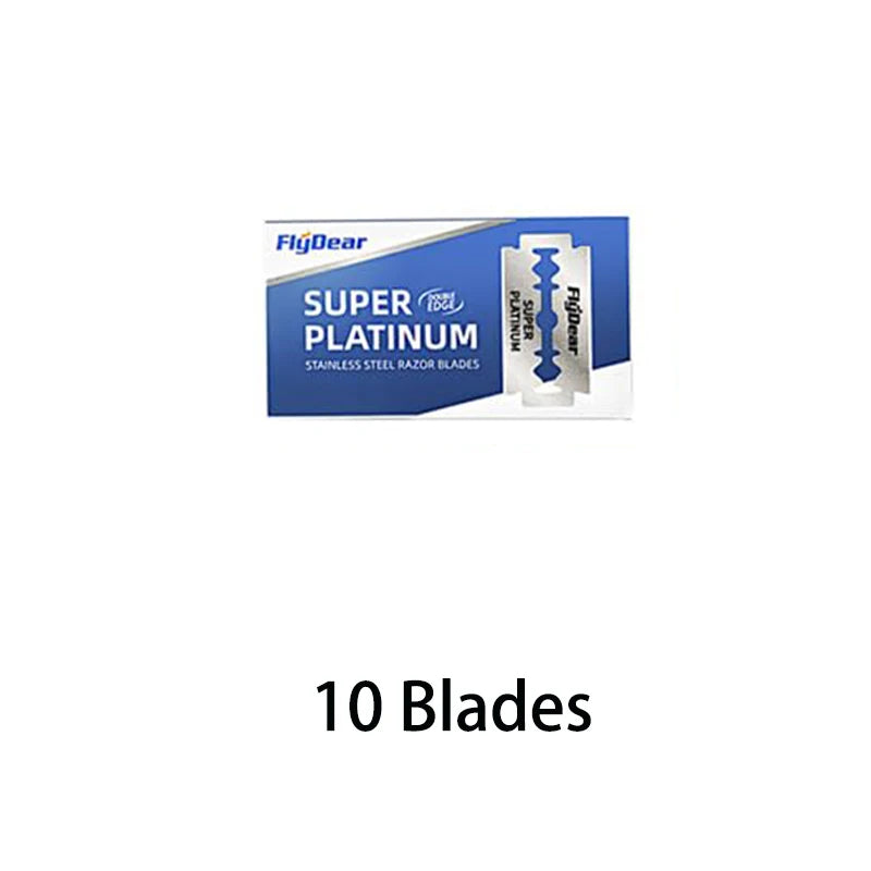 Double Edge Safety Razor - Stainless Steel Butterfly Open with Mirrored Travel Case & Blade Refills for Men Women