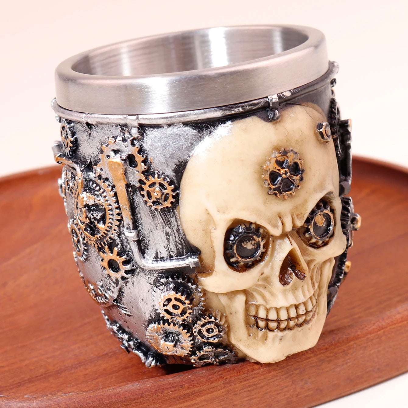 Stainless steel shaving soap bowl 1/3pcs, mug skull，Special for real hair wigs