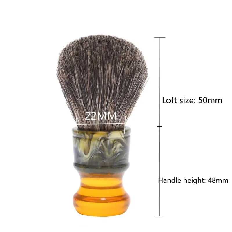 YAQI 100% Pure Badger Hair Resin Handle Wet Shaving Brush 24MM Sagrada Familia Portable Travel Cleaning Tools And Shaving Soap