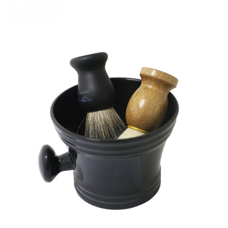 Mens Shaving Soap Bowl Barber Beard Cleaning Tools Cup Durable  Handle Soap Mug Bowl Home Salon Barbershop Shaving Appliance