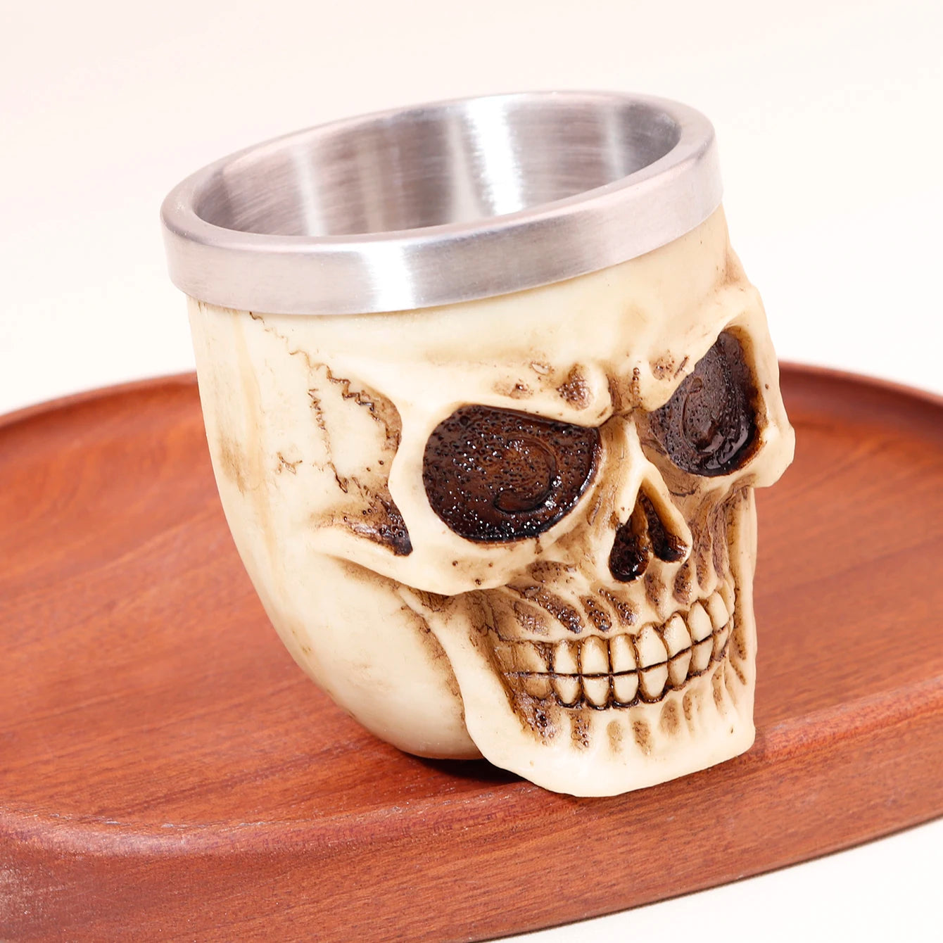 Stainless steel shaving soap bowl 1/3pcs, mug skull，Special for real hair wigs