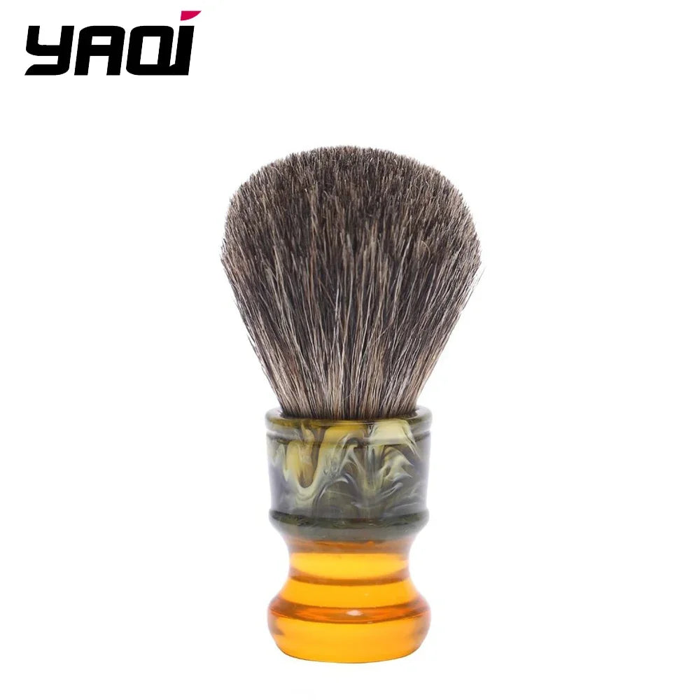 YAQI 100% Pure Badger Hair Resin Handle Wet Shaving Brush 24MM Sagrada Familia Portable Travel Cleaning Tools And Shaving Soap
