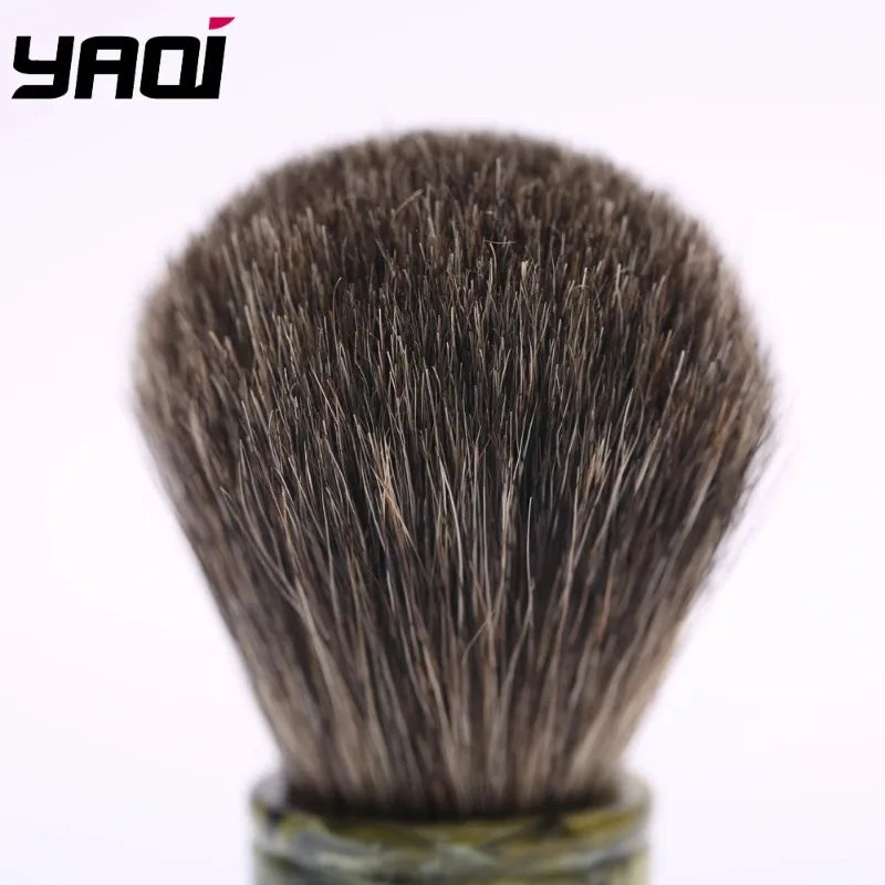 YAQI 100% Pure Badger Hair Resin Handle Wet Shaving Brush 24MM Sagrada Familia Portable Travel Cleaning Tools And Shaving Soap