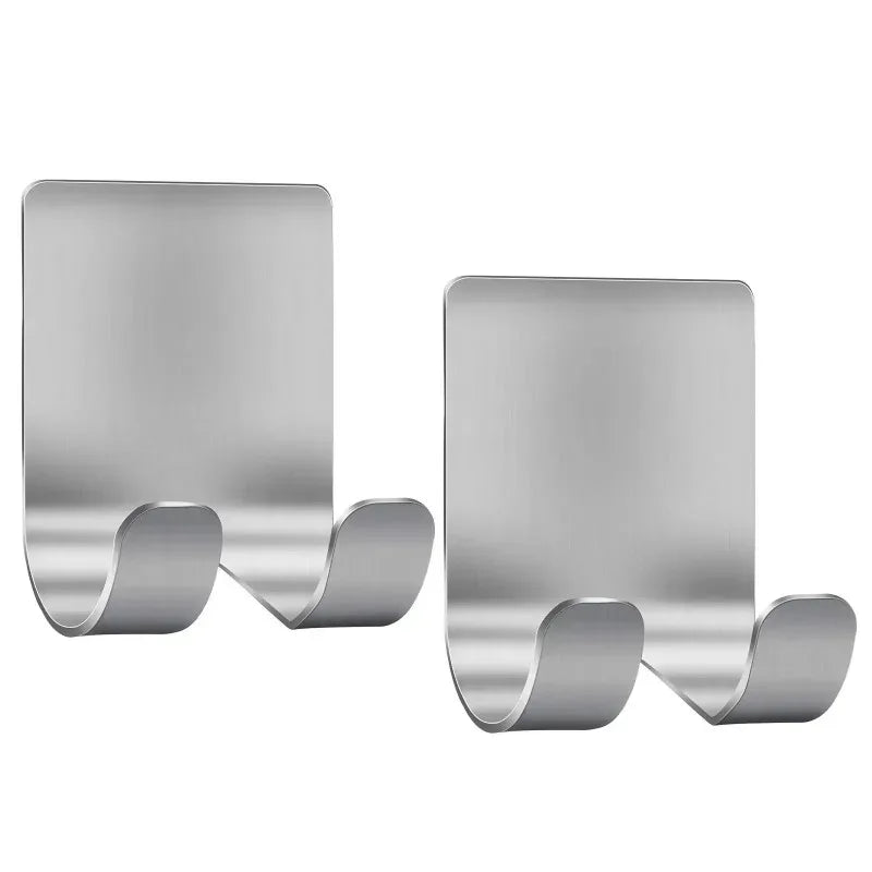Stainless Steel Shaver Hook Door Rear Bathroom Storage Hook Creative Plug Hook Razor Blade Self-adhesive Hook Single Hook