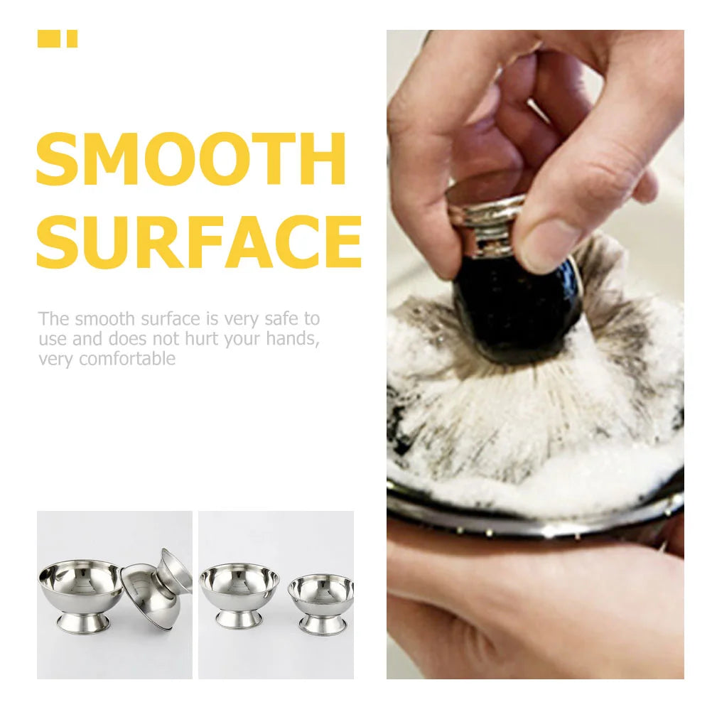 Shaving Foam Set Bowls Portable Shave Stainless Steel Cups for Men Mens Accessories Man
