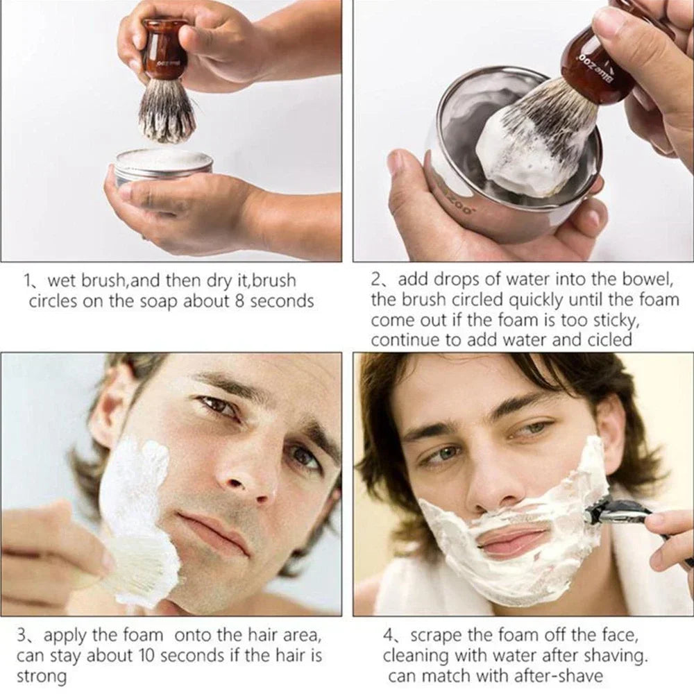 Handmade Men's Beard Shaving Soap Smooth Texture Dense Bar for Clean Fresh Face Organic Foam Shaving Cream for Men