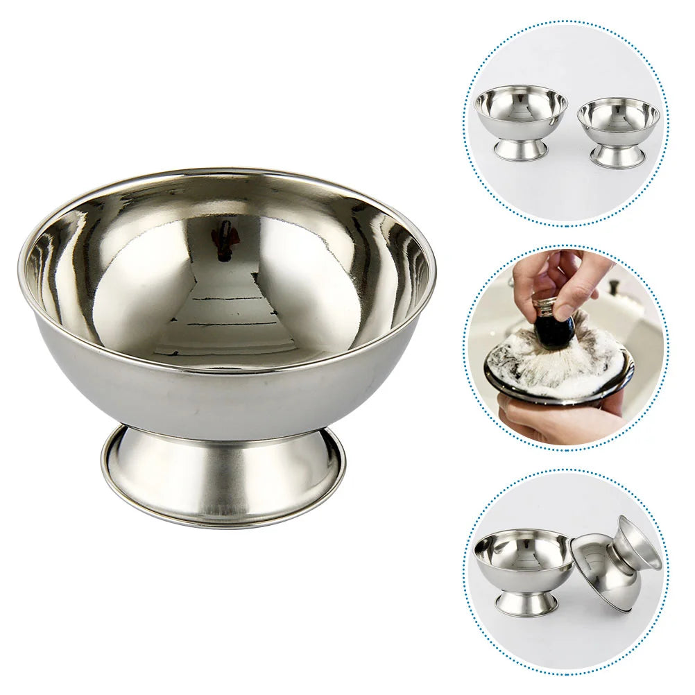 Shaving Foam Set Bowls Portable Shave Stainless Steel Cups for Men Mens Accessories Man