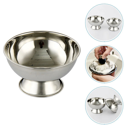 Shaving Foam Set Bowls Portable Shave Stainless Steel Cups for Men Mens Accessories Man