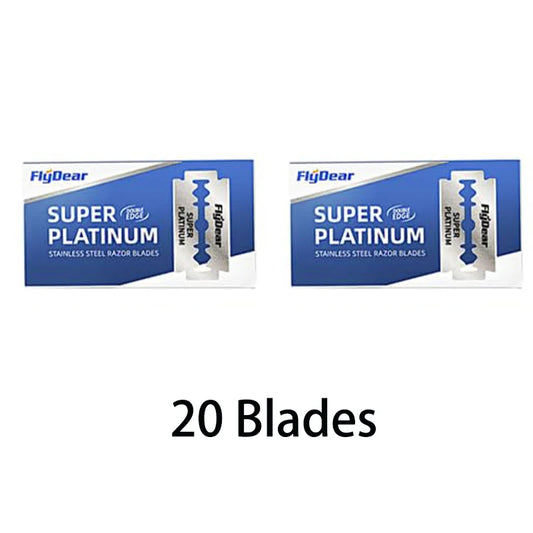 Double Edge Safety Razor - Stainless Steel Butterfly Open with Mirrored Travel Case & Blade Refills for Men Women