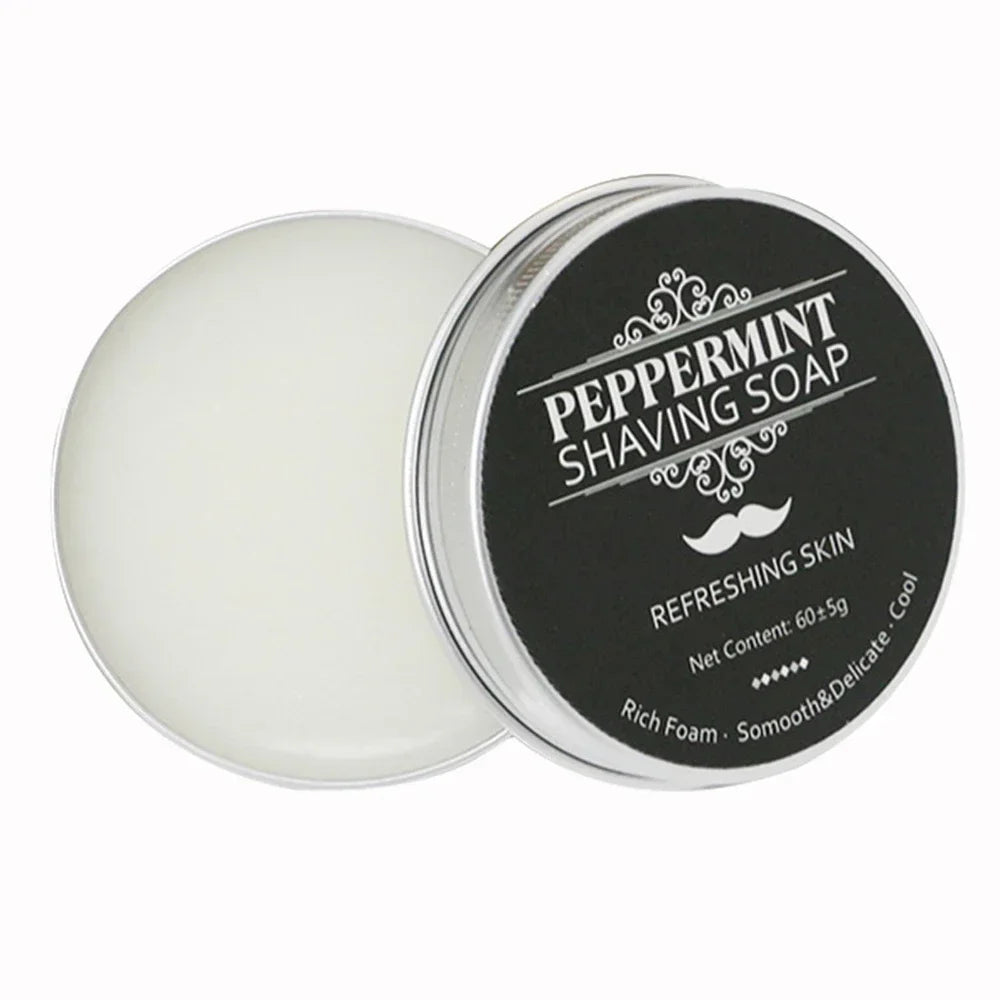 Handmade Men's Beard Shaving Soap Smooth Texture Dense Bar for Clean Fresh Face Organic Foam Shaving Cream for Men
